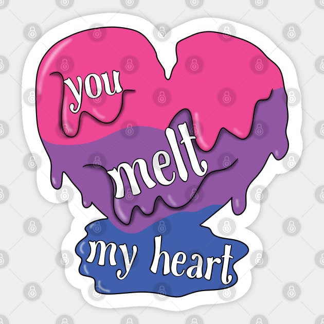 You melt my heart (bisexual) Sticker by Becky-Marie